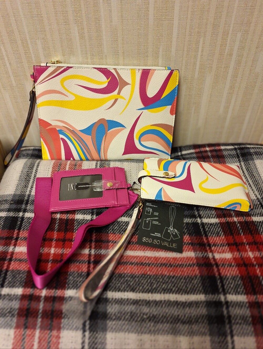 INC International Concepts Large Wristlet and Cell Phone Case w/Cr Card Holder